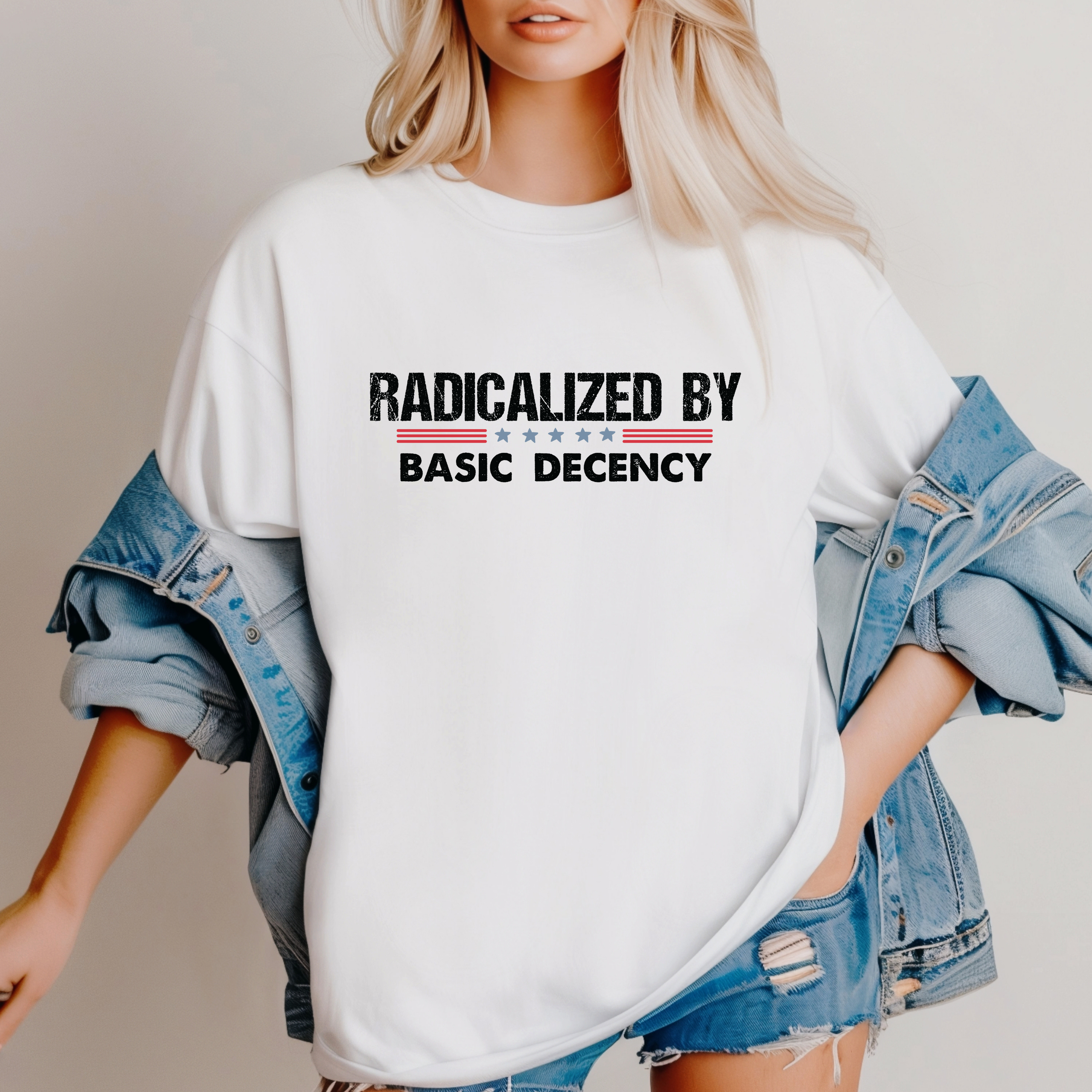 'RADICALIZED BY BASIC DECENCY' - Unisex Comfort Colors T-Shirt