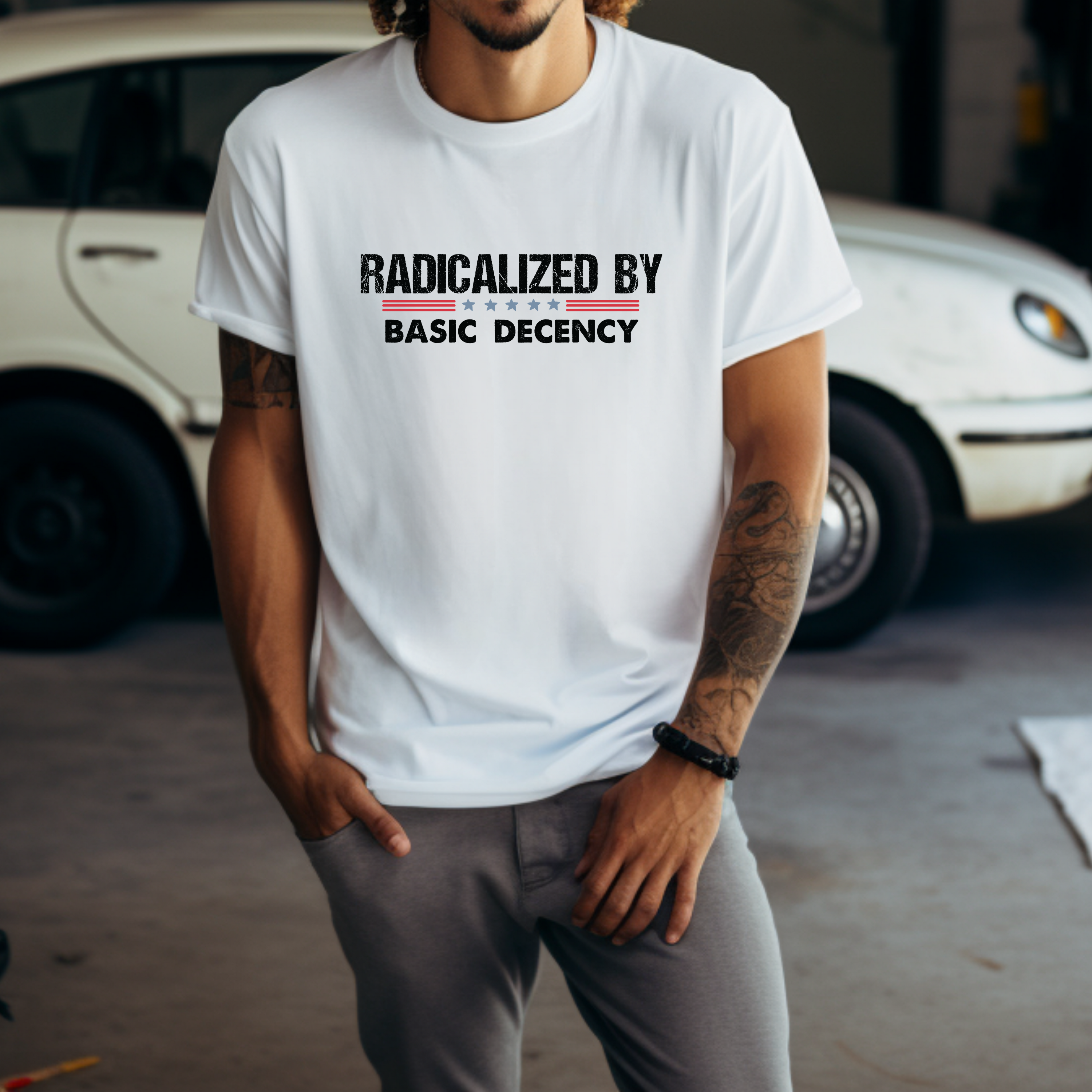 'RADICALIZED BY BASIC DECENCY' - Unisex Comfort Colors T-Shirt