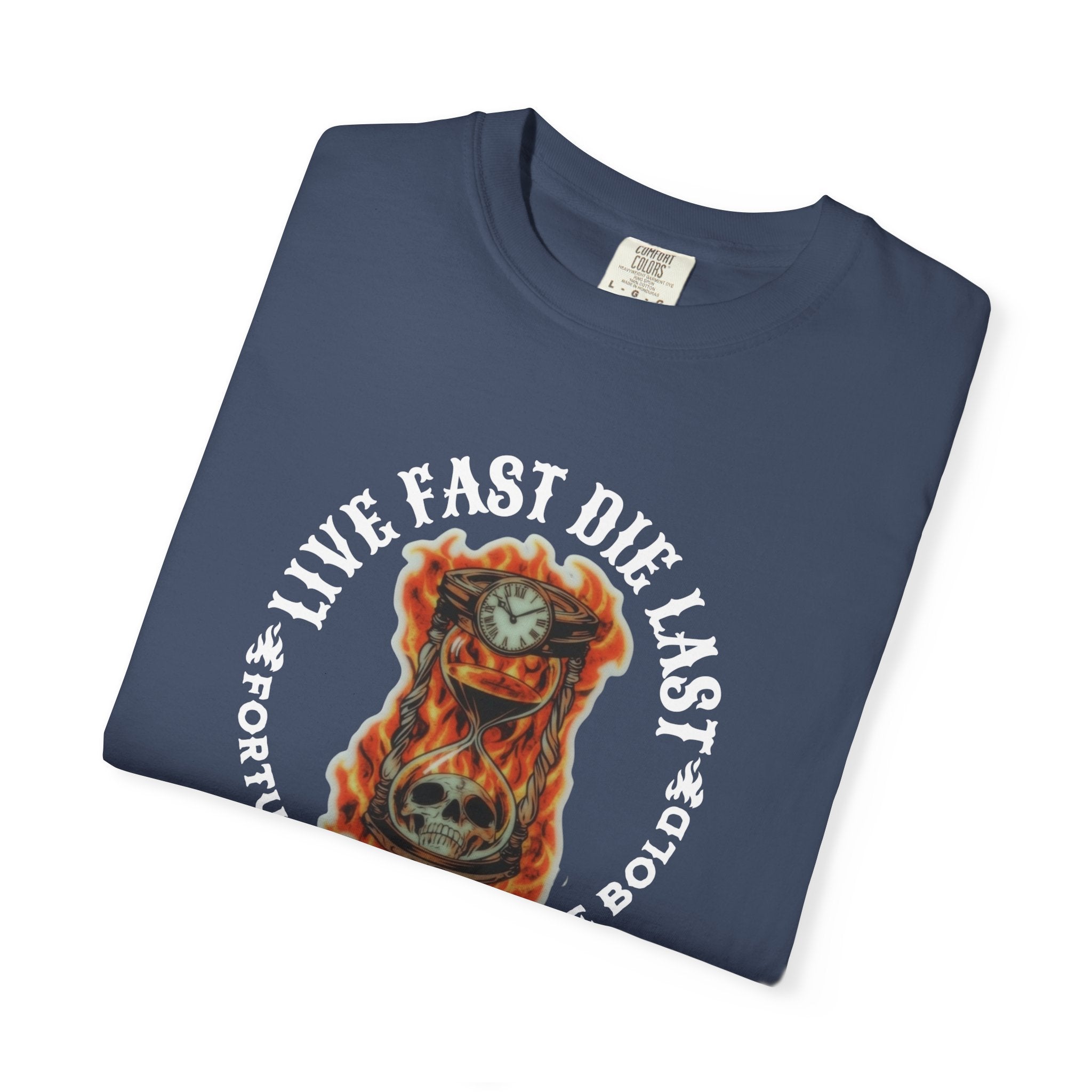'LIVE FAST-DIE LAST-FORTUNE FAVORS THE BOLD' - Unisex T-Shirt
