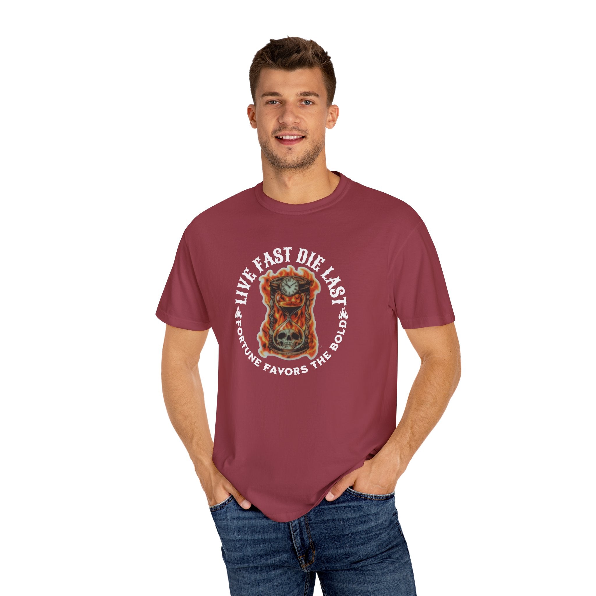 'LIVE FAST-DIE LAST-FORTUNE FAVORS THE BOLD' - Unisex T-Shirt