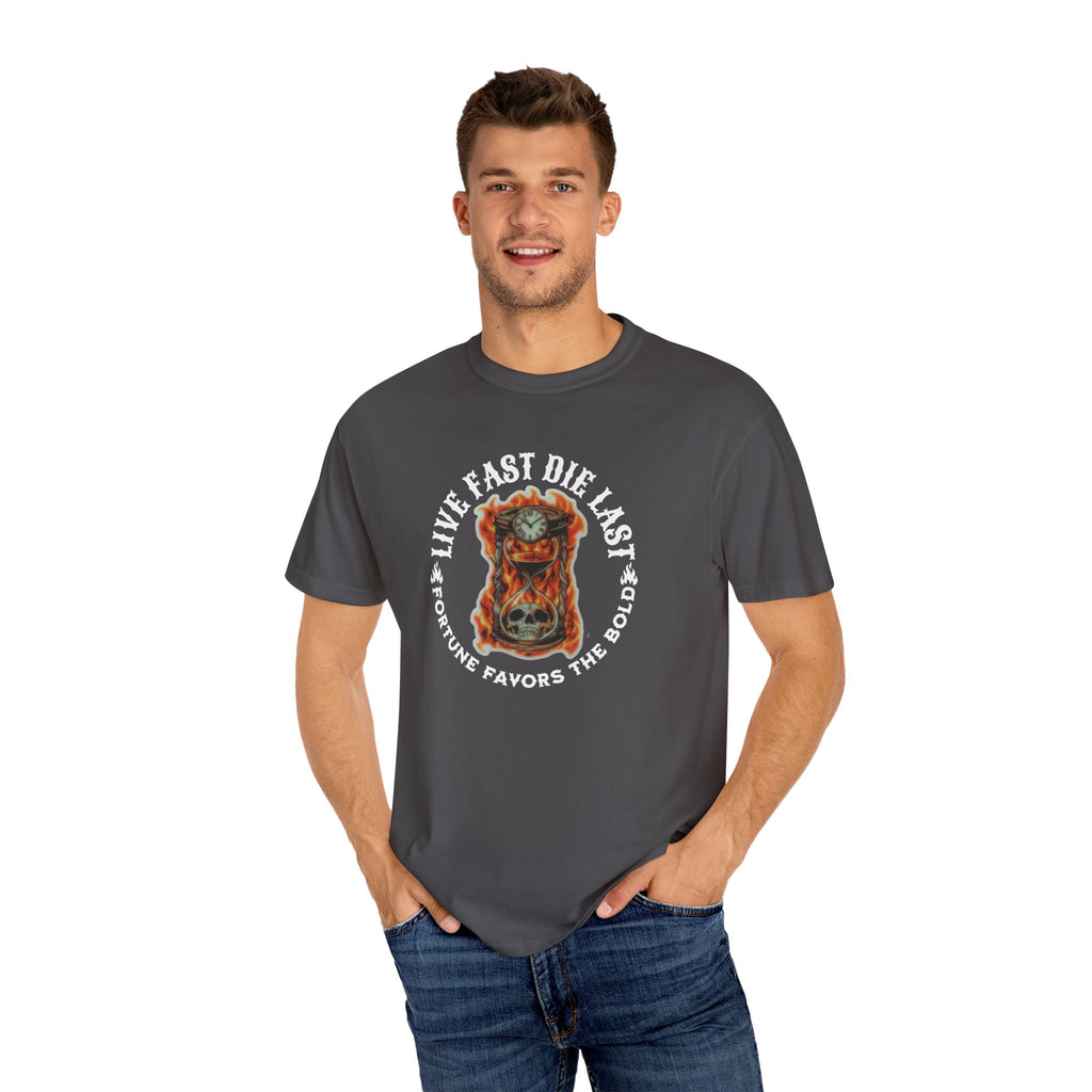 'LIVE FAST-DIE LAST-FORTUNE FAVORS THE BOLD' - Unisex T-Shirt