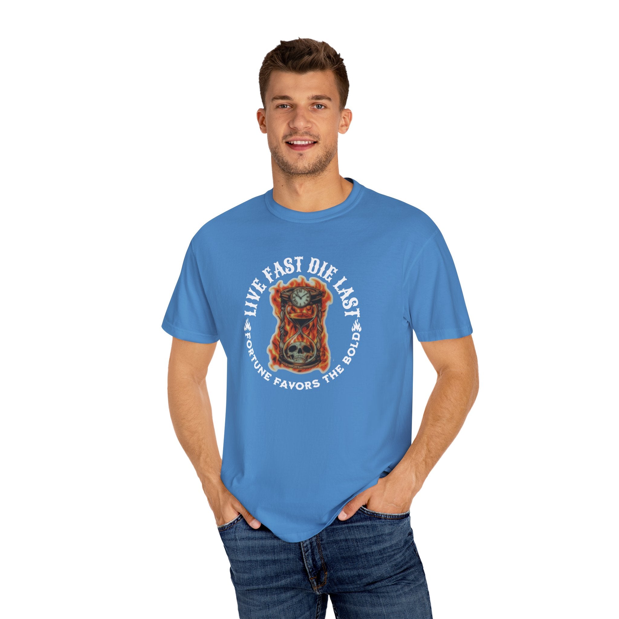 'LIVE FAST-DIE LAST-FORTUNE FAVORS THE BOLD' - Unisex T-Shirt