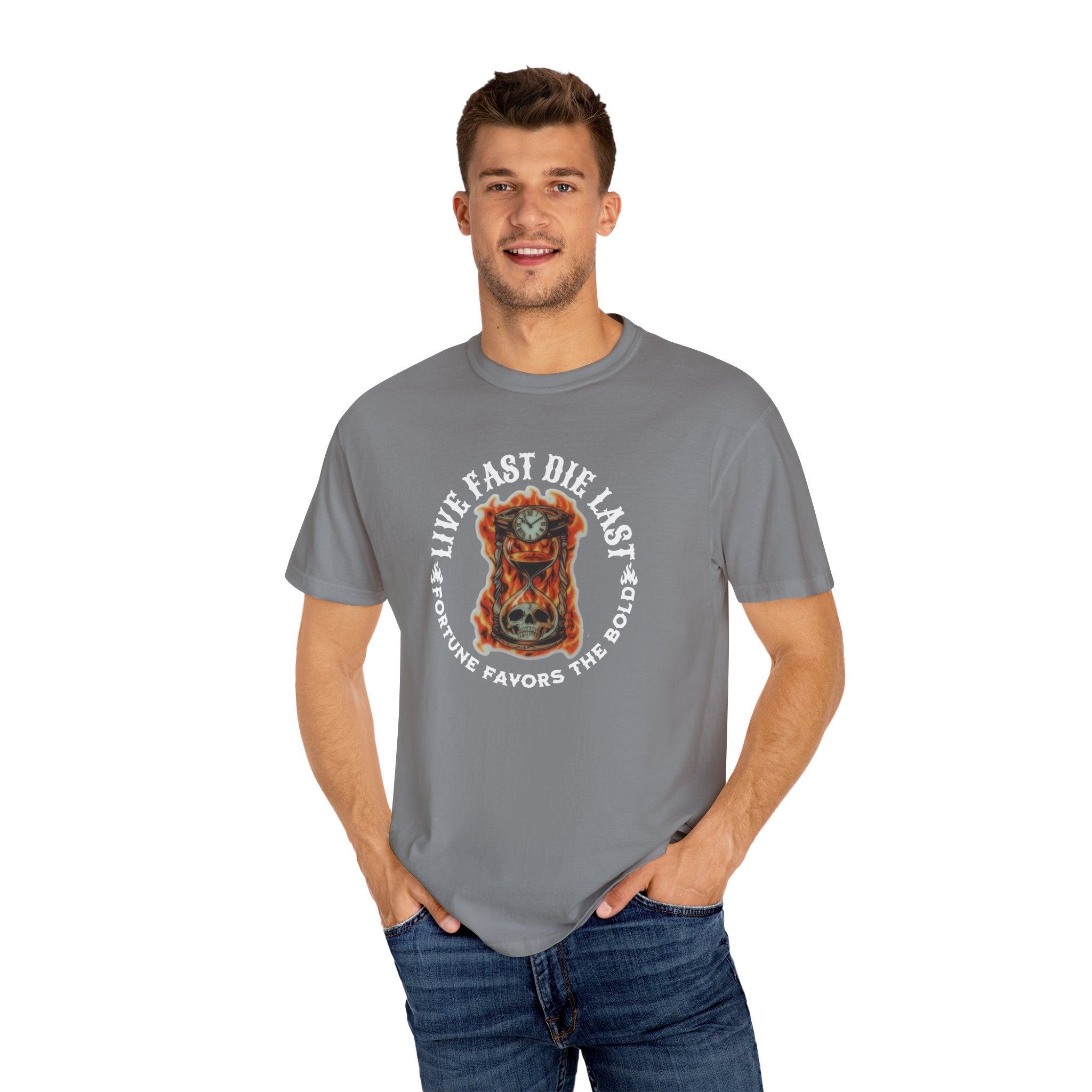 'LIVE FAST-DIE LAST-FORTUNE FAVORS THE BOLD' - Unisex T-Shirt