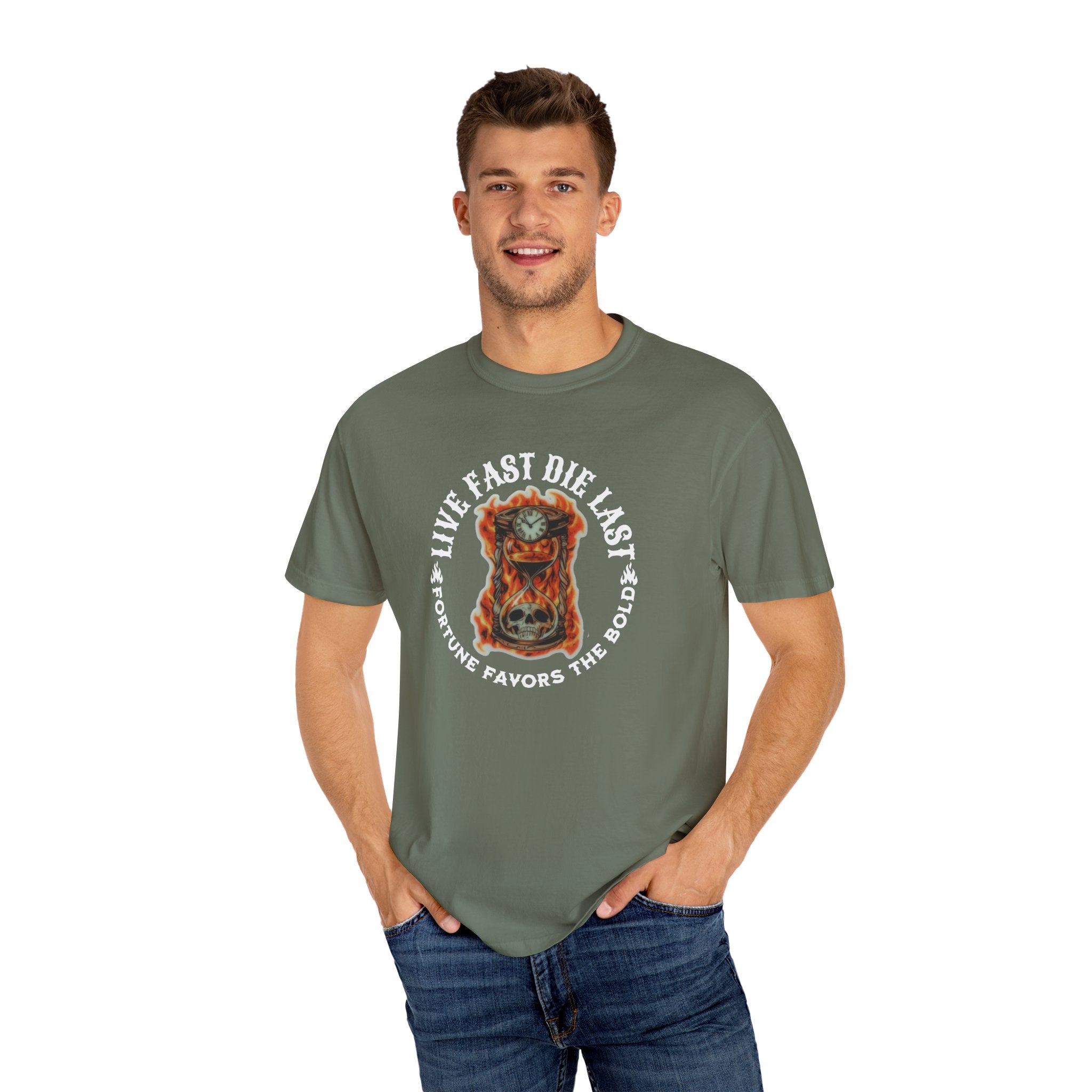 'LIVE FAST-DIE LAST-FORTUNE FAVORS THE BOLD' - Unisex T-Shirt