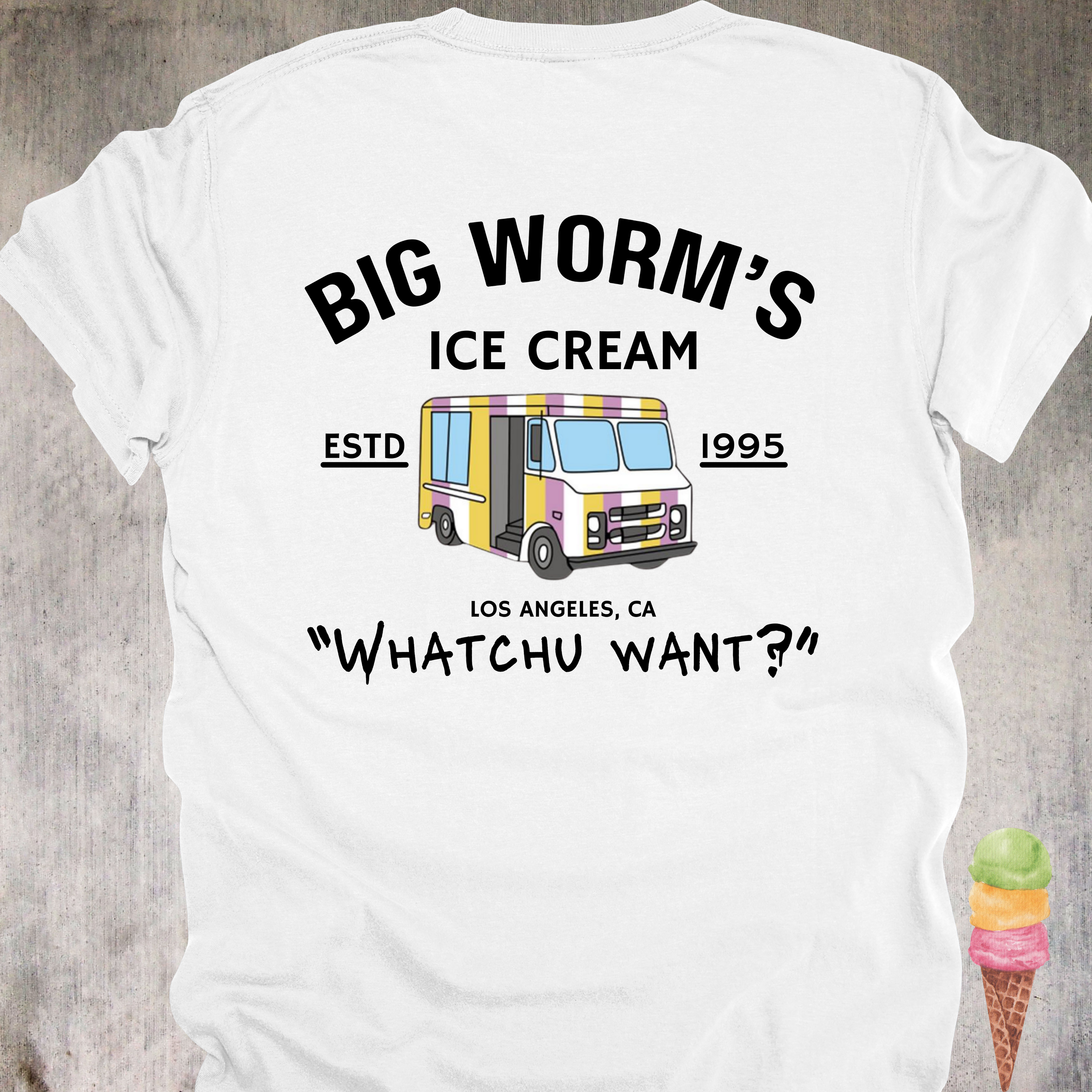 'Big Worm's Ice Cream' - Unisex T-Shirt.