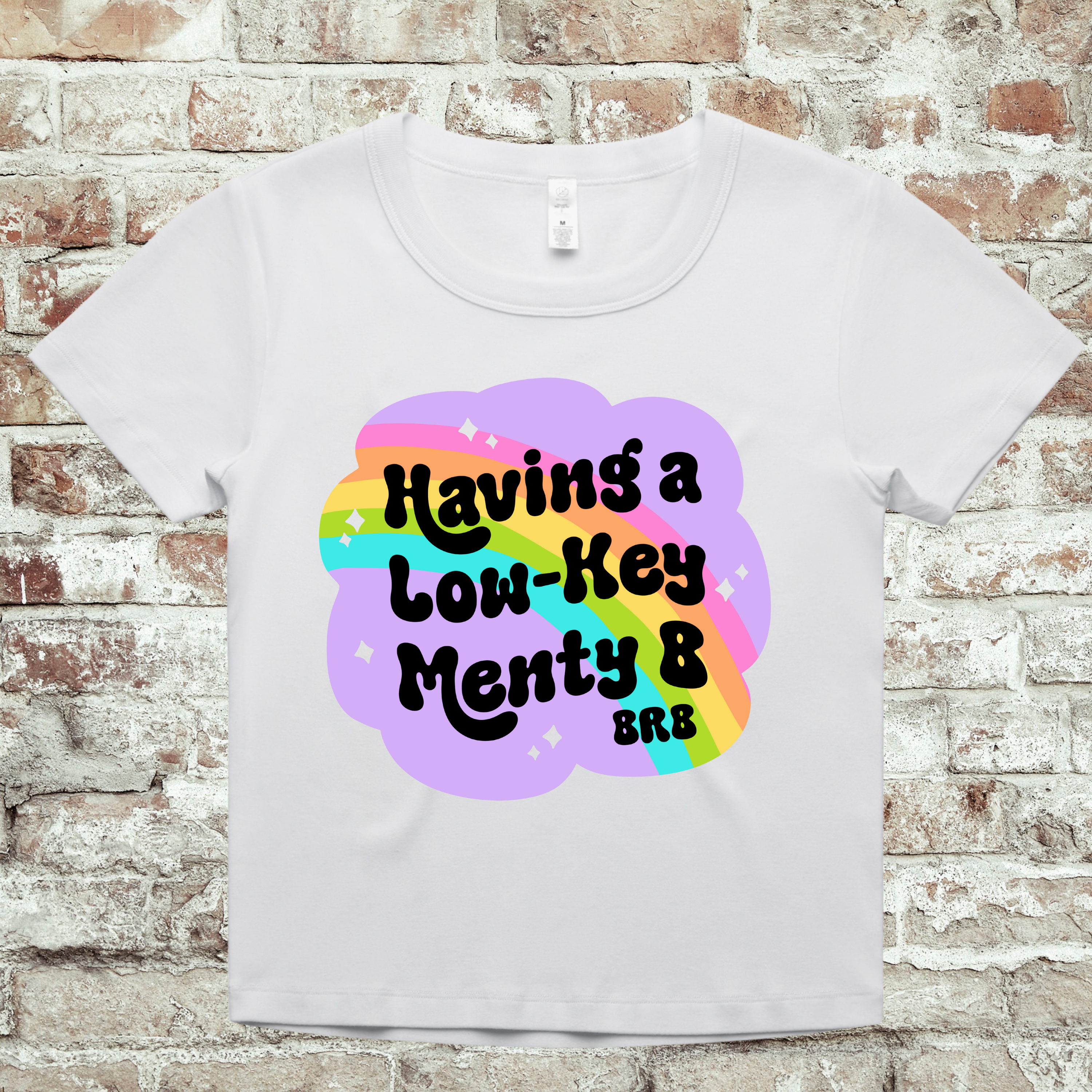 'HAVING A LOW KEY MENTY B-BRB' - Organic Rib Baby Tee - Women's T-Shirt